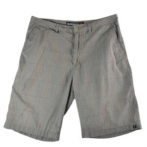 Quiksilver Men's Plaid Shorts Surfer Skater Beach Grunge Y2K 34x10 Brown